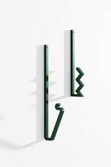 Green metal coat hooks - Set of 2 hooks of different shapes. La Chance. Green metal coat hooks - Set of 2 hooks of different shapes. La Chance.