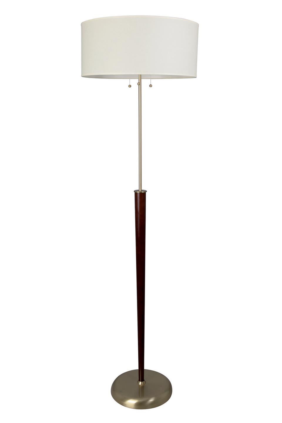 Santana Classic Style Walnut Floorlamp Satin Brass Fixtures Le