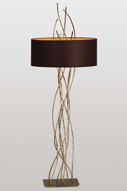silver and gold floor lamp