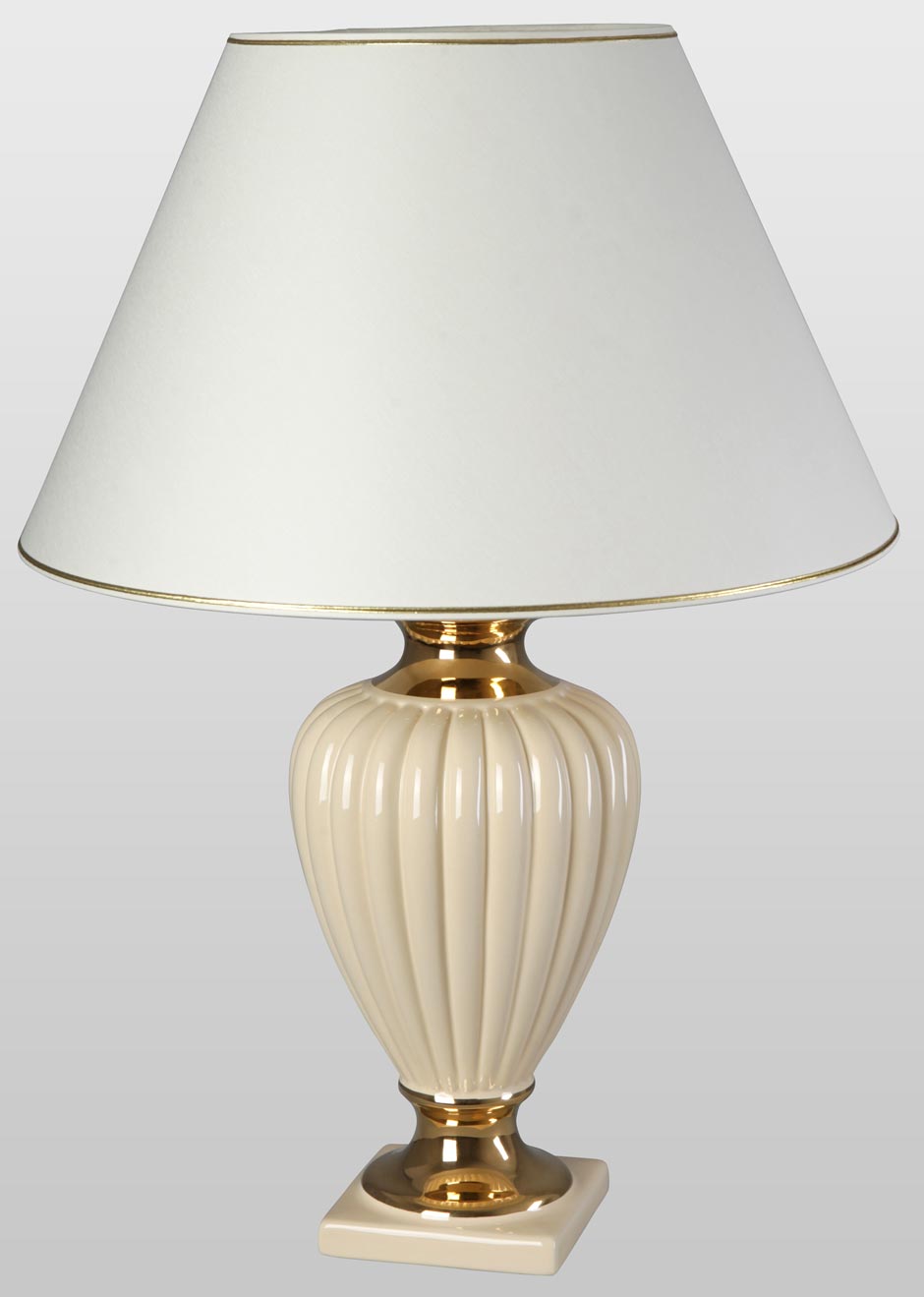 Ribbed Ivory Ceramic Table Lamp Available In Small Size