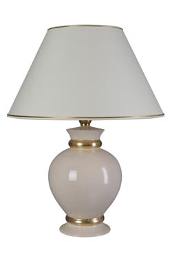 Ceramic beige and gold Table lamp Lefy . Le Dauphin. 