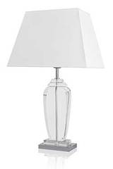Chrome and optical glaas table lamp Bacaria with square base large size. Le Dauphin. Chrome and optical glaas table lamp Bacaria with square base large size. Le Dauphin.