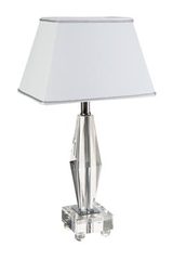 Delta optical glass table lamp with chrome metal fixtures. Le Dauphin. Delta optical glass table lamp with chrome metal fixtures. Le Dauphin.