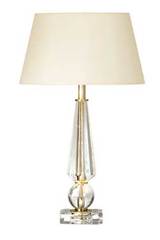 Diamond and ball optical glass shapes and gold metal table lamp Coty. Le Dauphin. 