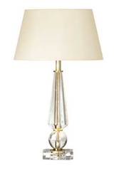 Diamond and ball optical glass shapes and gold metal table lamp Coty. Le Dauphin. Diamond and ball optical glass shapes and gold metal table lamp Coty. Le Dauphin.