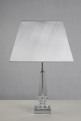Glass table lamp and white shade Hyeres. Le Dauphin. Glass table lamp and white shade Hyeres. Le Dauphin.
