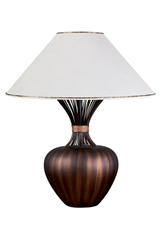 Gold brushed brown ceramic table lamp TAFNA. Le Dauphin. Gold brushed brown ceramic table lamp TAFNA. Le Dauphin.