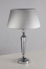 Hamel chrome and optical glass table lamp. Le Dauphin. Hamel chrome and optical glass table lamp. Le Dauphin.