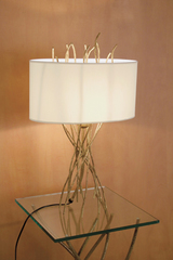 Hammered metal table lamp with patinated gold finish. Le Dauphin. Hammered metal table lamp with patinated gold finish. Le Dauphin.