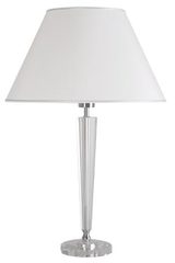 Henola B optical glass table lamp and white lampshade. Le Dauphin. Henola B optical glass table lamp and white lampshade. Le Dauphin.