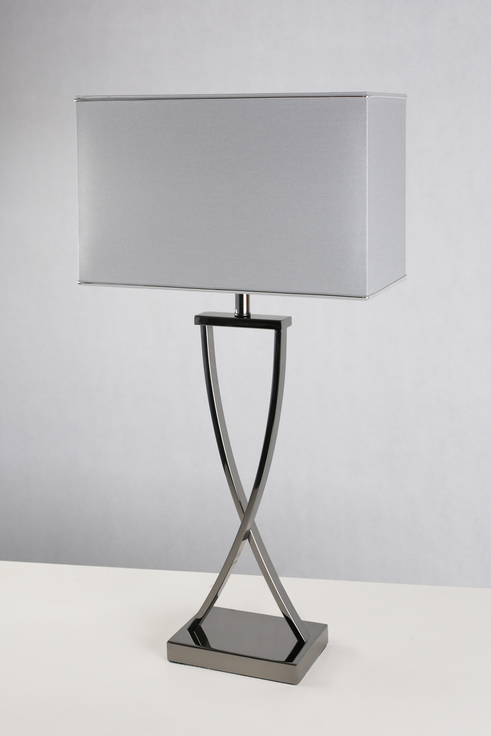 Hester polished black nickel table lamp 