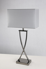 Hester polished black nickel table lamp. Le Dauphin. Hester polished black nickel table lamp. Le Dauphin.