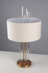 Moroni glass and bronze table lamp. Le Dauphin. Moroni glass and bronze table lamp. Le Dauphin.
