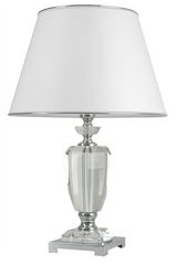 Optical glass table lamp and white lampshade Carma BJA. Le Dauphin. Optical glass table lamp and white lampshade Carma BJA. Le Dauphin.
