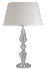 Round optical glass table lamp with ivory lampshade Hermance IV. Le Dauphin. Round optical glass table lamp with ivory lampshade Hermance IV. Le Dauphin.