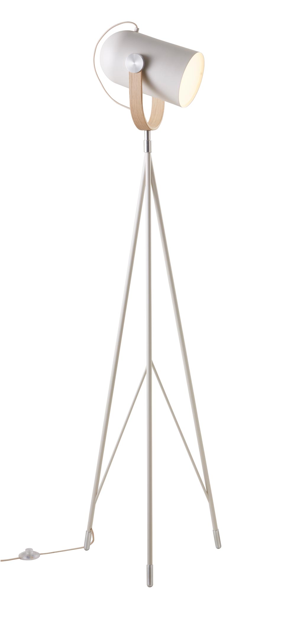 Carronade lampadaire trépied 170cm couleur sable. Le Klint. 