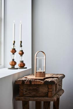 Candelight portable lantern in light oak. Le Klint. 