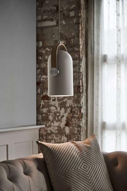 Carronade pendant light Scandinavian design sand color 36cm. Le Klint. 