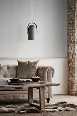 Carronade pendant light Scandinavian design sand color 36cm. Le Klint. 