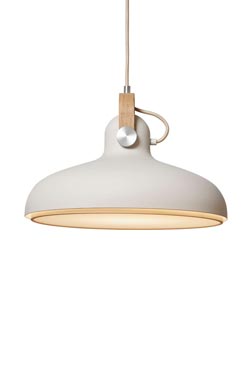 Carronade large pendant in metal and light oak. Le Klint. 