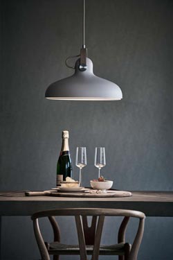 Carronade large pendant in metal and light oak. Le Klint. 