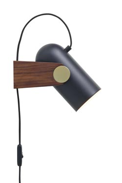 Carronade black and walnut convertible table lamp. Le Klint. 