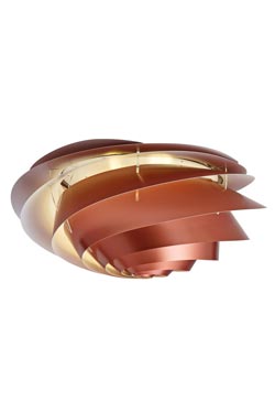 Swirl ceiling lamp spiral copper 37cm. Le Klint. 