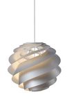 Swirl white round spiral pendant 30cm. Le Klint. 