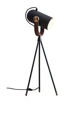 Carronade large black aluminum tripod table lamp. Le Klint. 