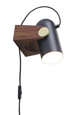 Carronade black and walnut convertible table lamp. Le Klint. 