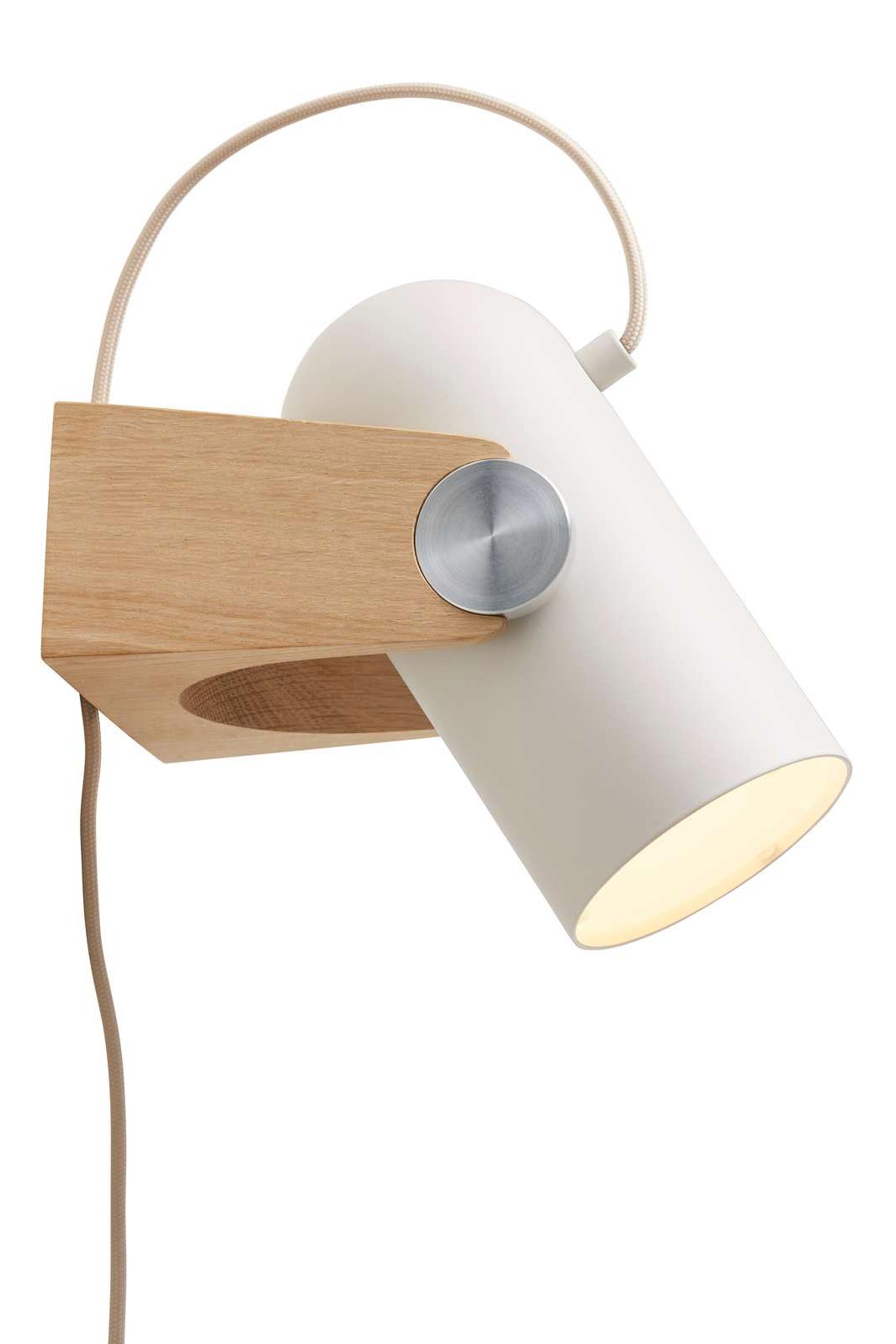 Carronade wall lamp in metal and light oak. Le Klint. 