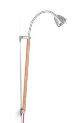 Athene Grande applique murale en bois et aluminium LED haute puissance fil rouge. Less Athene Grande applique murale en bois et aluminium LED haute puissance fil rouge. Less