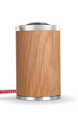 Athene Spot LED cylindre bois et aluminium fil rouge et blanc. Less 