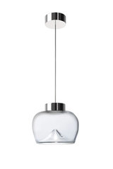 Aella bold suspension design année 70 verre transparent et métal chromé. Leucos. Aella bold suspension design année 70 verre transparent et métal chromé. Leucos.