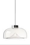 Aella mini suspension en verre transparent, design année 70 grand modèle. Leucos. 