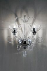 Applique double Bolero en verre transparent. Leucos. Applique double Bolero en verre transparent. Leucos.