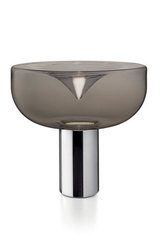 Lampe de table année 70 Aella en verre teinté cognac grand modèle. Leucos. Lampe de table année 70 Aella en verre teinté cognac grand modèle. Leucos.