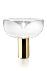 Lampe de table en verre fumé blanc et pied doré Aella grand modèle. Leucos. Lampe de table en verre fumé blanc et pied doré Aella grand modèle. Leucos.