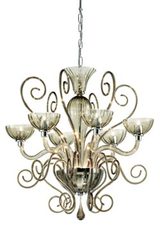 Lustre Bolero en verre fumé 6 lumières. Leucos. Lustre Bolero en verre fumé 6 lumières. Leucos.