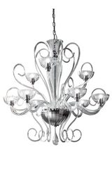Lustre Bolero en verre transparent 9 lumières. Leucos. Lustre Bolero en verre transparent 9 lumières. Leucos.
