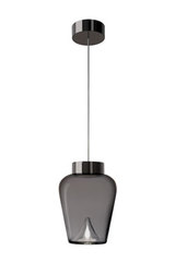 Suspension Aella thin en verre fumé et métal canon de fusil design année 70. Leucos. Suspension Aella thin en verre fumé et métal canon de fusil design année 70. Leucos.