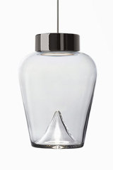 Suspension Aella thin en verre transparent et métal chromé design année 70. Leucos. Suspension Aella thin en verre transparent et métal chromé design année 70. Leucos.