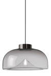 Suspension en verre fumé Design année 70 Aella mini grand modèle. Leucos. 