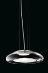Suspension Keyra en verre soufflé cristal transparent et opale blanc . Leucos. 