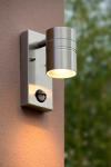 Outdoor wall lamp in brushed chrome Arne. Lucide. 