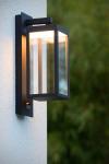 Clairette anthracite lantern outdoor wall light. Lucide. 