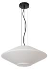 Grande suspension soucoupe en verre blanc Trevor. Lucide. 