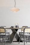 Grande suspension soucoupe en verre blanc Trevor. Lucide. 