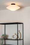 Plafonnier soucoupe de verre opale blanc Trevor. Lucide. 