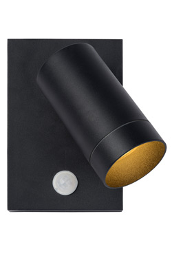 Adjustable black metal outdoor spotlight with day/night sensor Taylor. Lucide. 